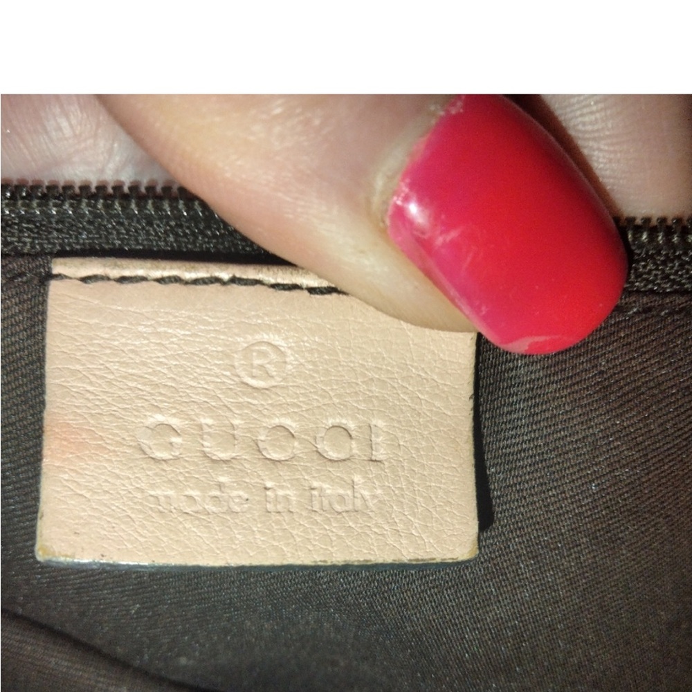 Gucci Abby D Ring Pink Leather and Beige GG Canvas Crossbody /Messenger … - Picture 4 of 16